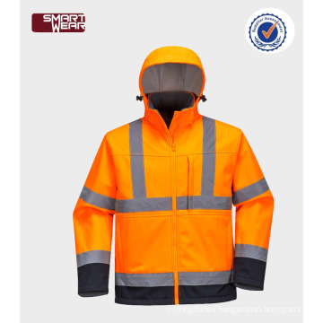 wholesale china factory direct bike safety jacket Men's high quality reflective softshell jacket